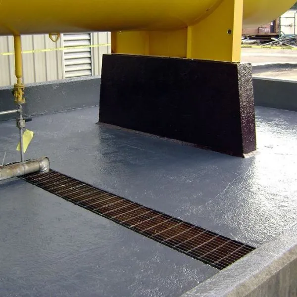 Gray floor coating around a trench drain, West Valley City, Utah