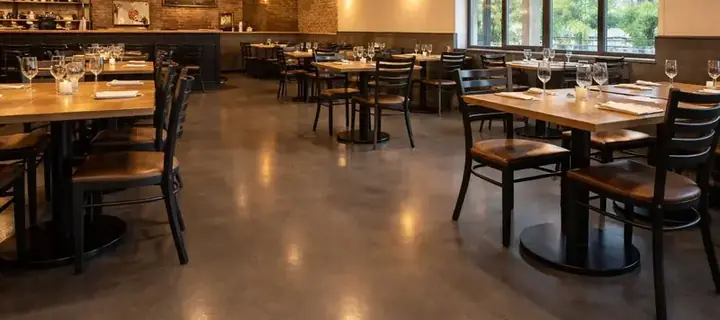 Urethane cement floor in a commercial space