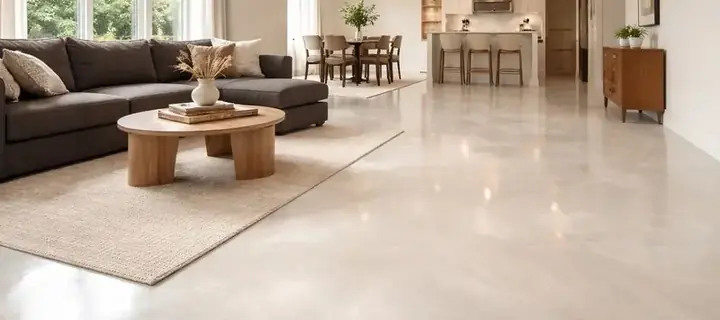 Solid color epoxy floor finish