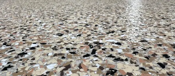 Tan, brown and black flake epoxy garage floor, West Jordan, Utah