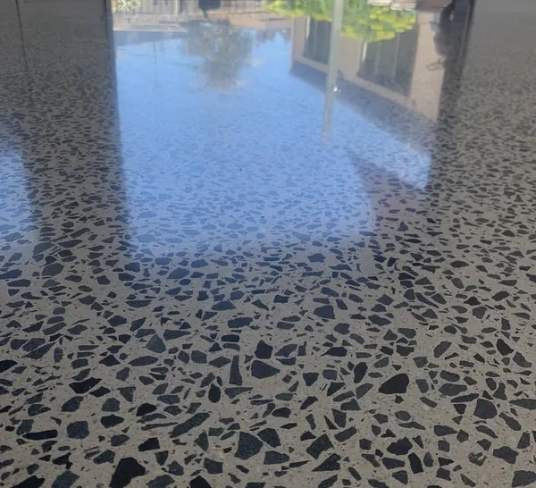Exposed-aggregate polished concrete floor, Midvale, Utah